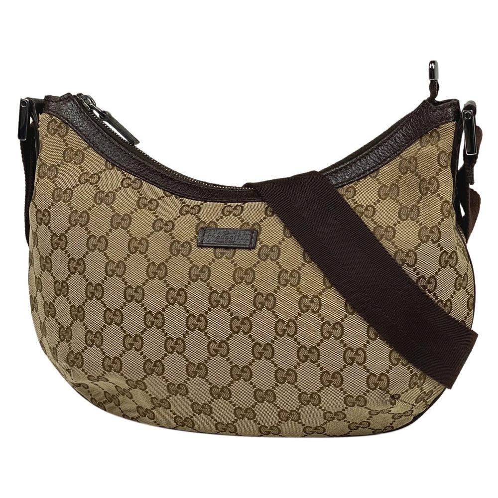 Gucci GG Shoulder Bag Crossbody Canvas Beige Brown